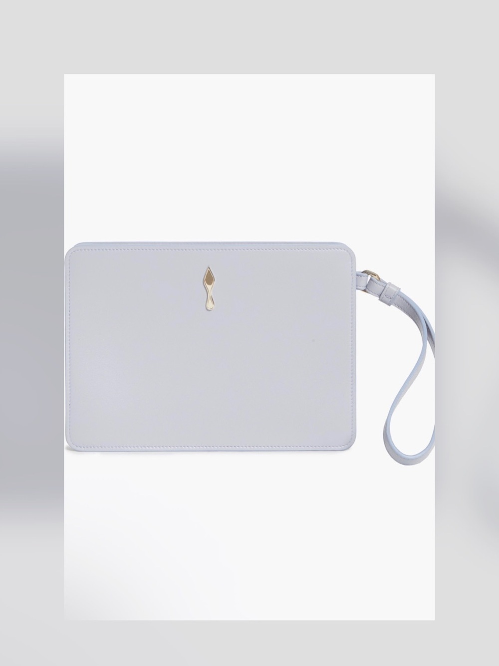 Christian Louboutin Jumbo Gray Leather Wristlet Clutch